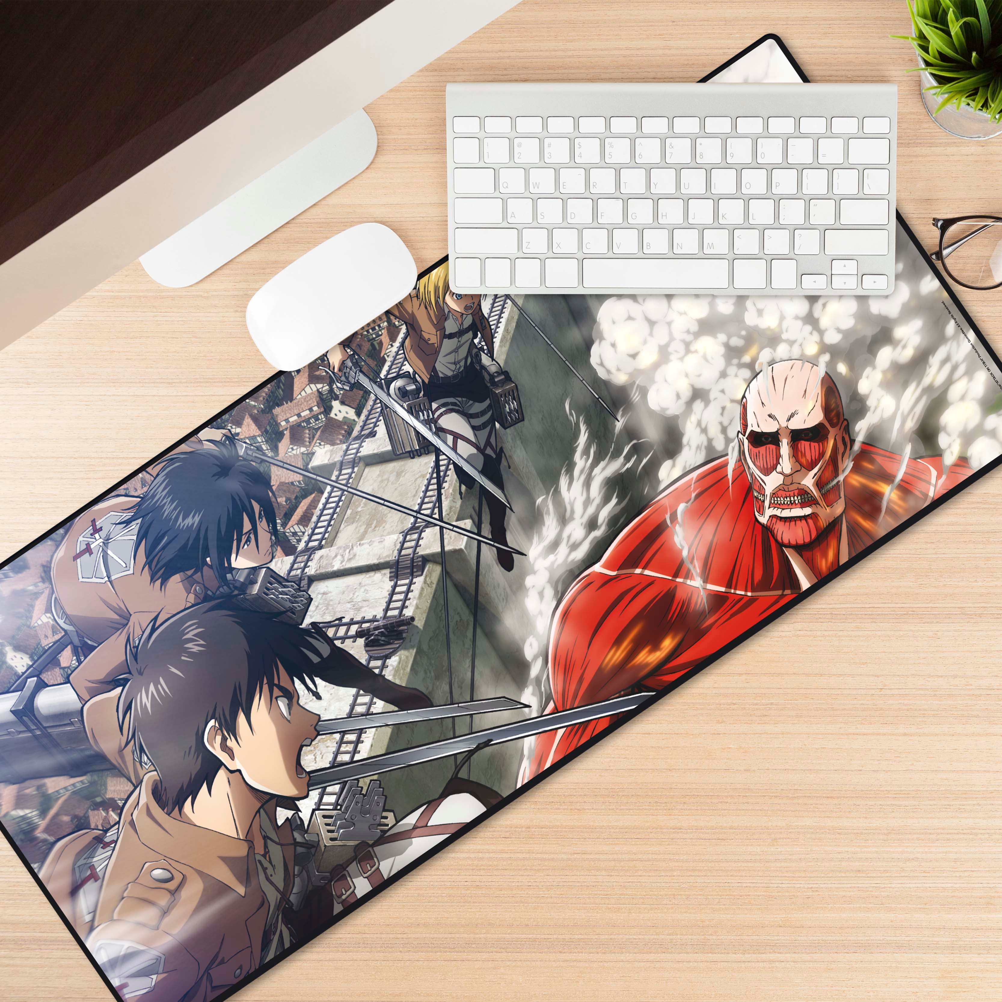 ABYstyle Attack on Titan Eren vs Colossal Titan XXL Desktop Mousepad 35" x 16" - Image 3