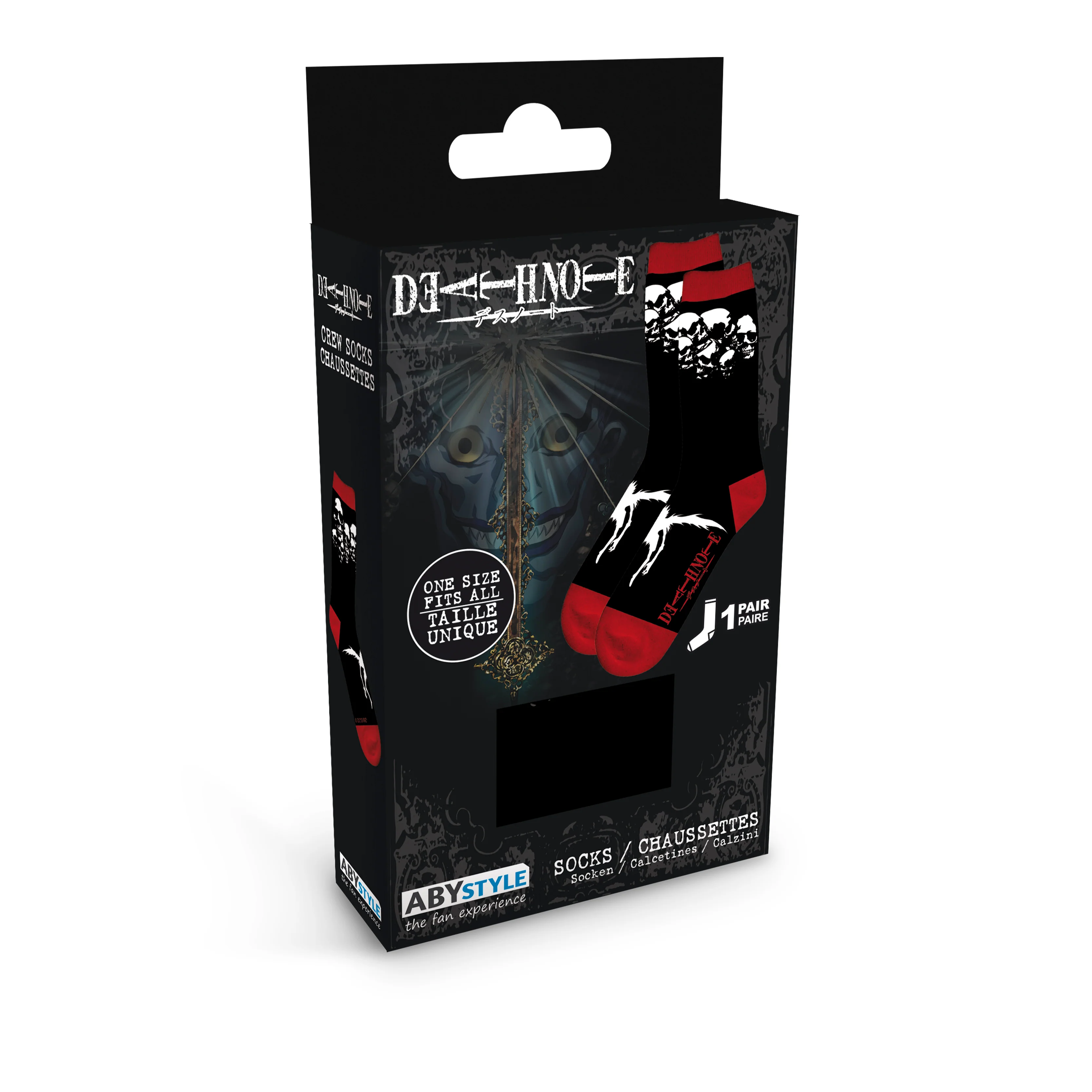 ABYstyle Death Note Ryuk Socks Black and Red One Size One Pair Polyester - Image 3