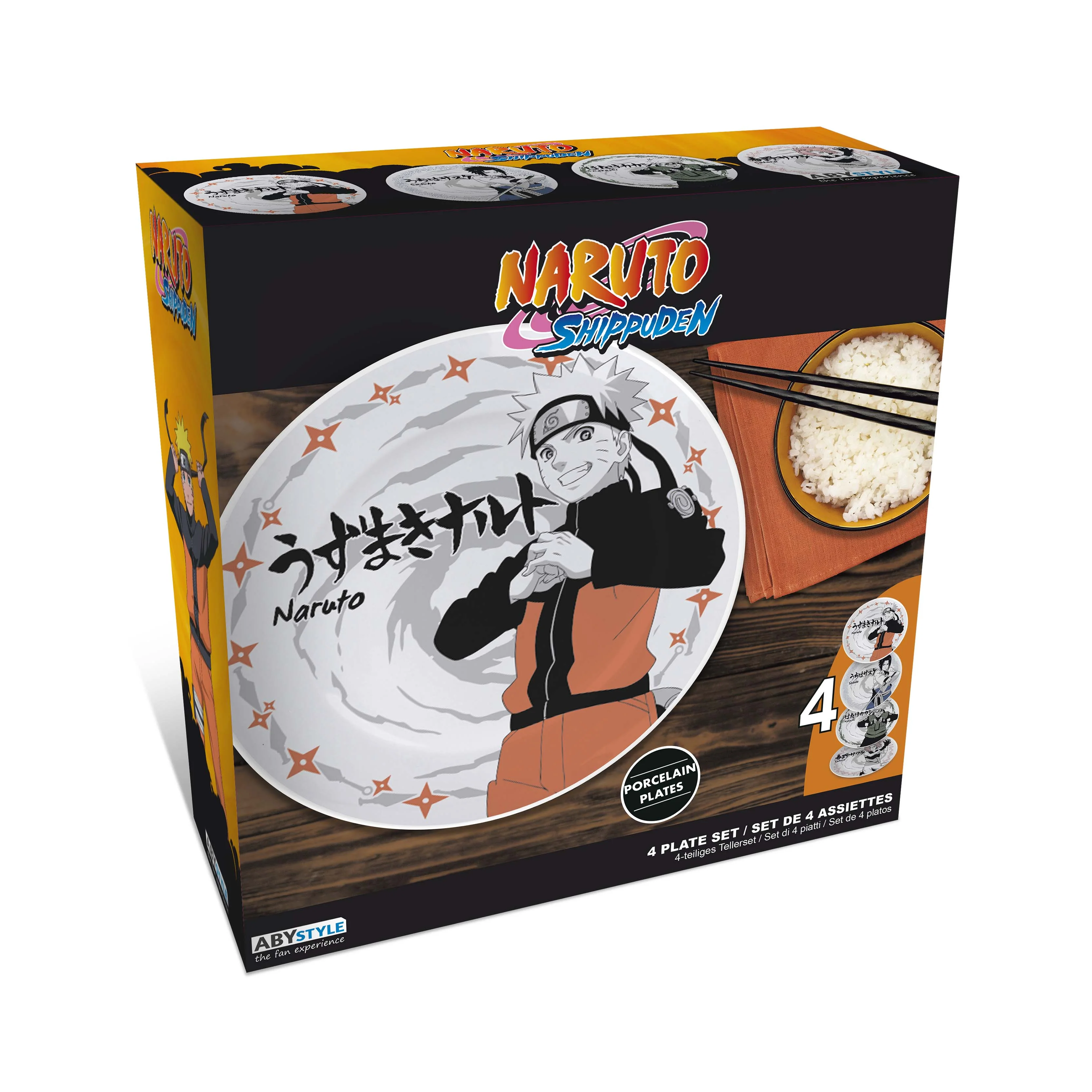 ABYstyle Naruto Shippuden Naruto Sasuke Kakashi Sakura Character Set of 4 Plates - Image 6
