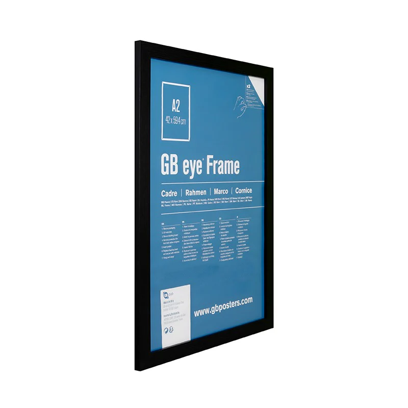 GB eye 16.5x23 MDF Frame A2, FSC Black Wood Poster Frame, scratch proof glazing, Horizontal and Vertical - Image 2