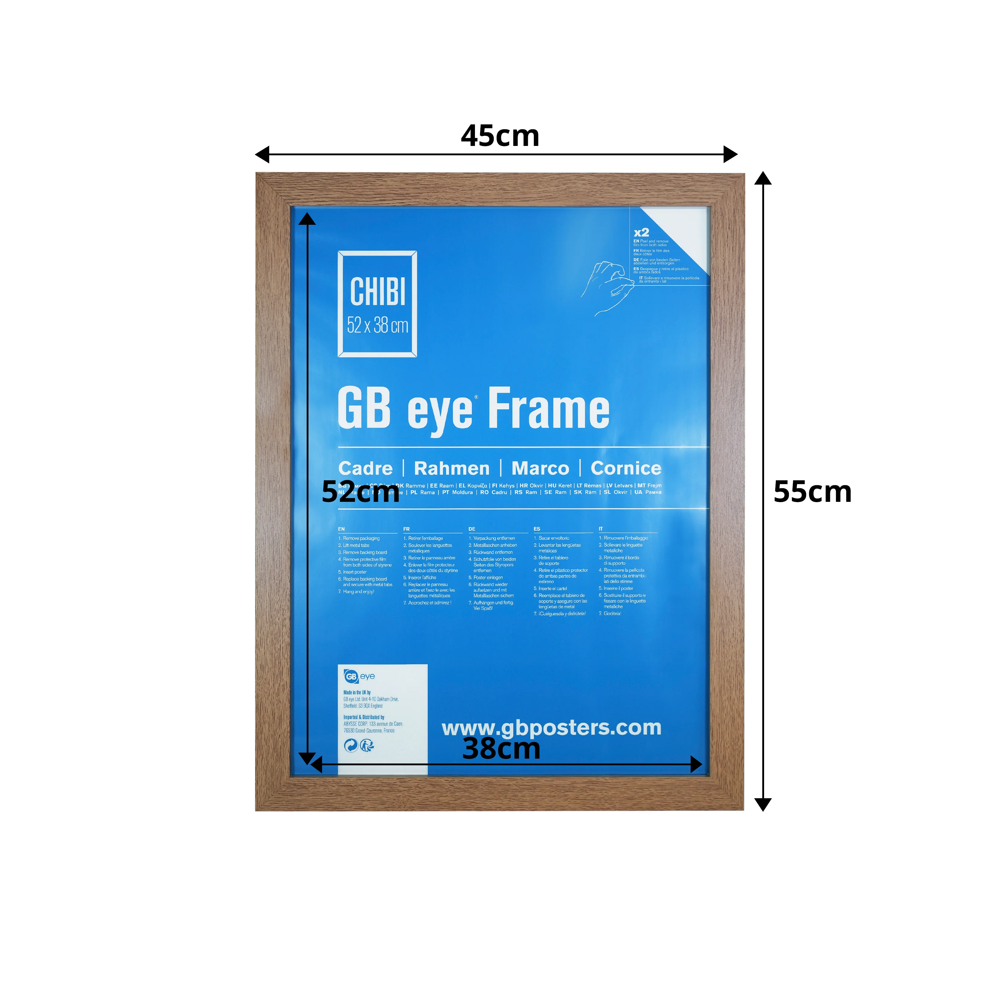 GB eye 20.5" x 15" Frame, FSC Oak Wood Poster Frame, Scratch Proof Glazing, Vertical and Horizontal Wall Mounting, Set of 2, Home, Room, Office, Wall Art Decor, 2pcs - Image 2