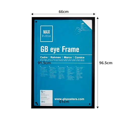 Gb Eye Black Wooden Maxi Poster Frame 24" x 36" Set of 3 Frames Gallery Poster Wall Picture Frame - Image 4