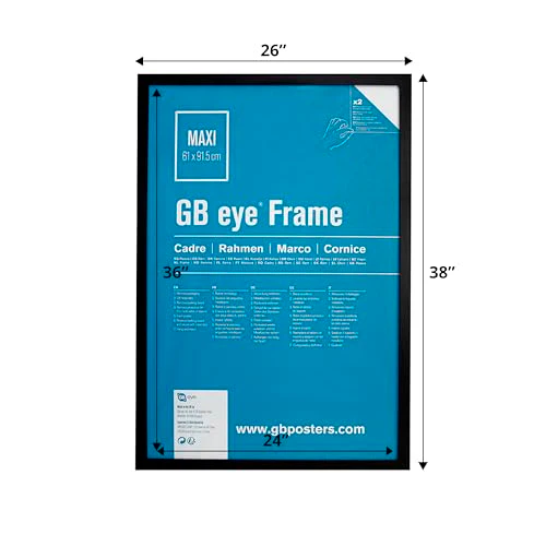 Gb Eye Black Wooden Maxi Poster Frame 24" x 36" Set of 3 Frames Gallery Poster Wall Picture Frame - Image 5