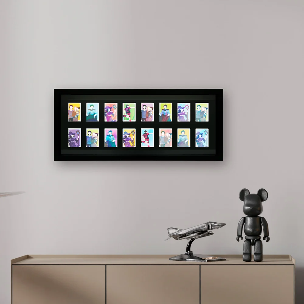 GB eye Trading Card Collector Frame 16 Position Black Wooden Frame 12" x 30" Twin Pack - Image 7