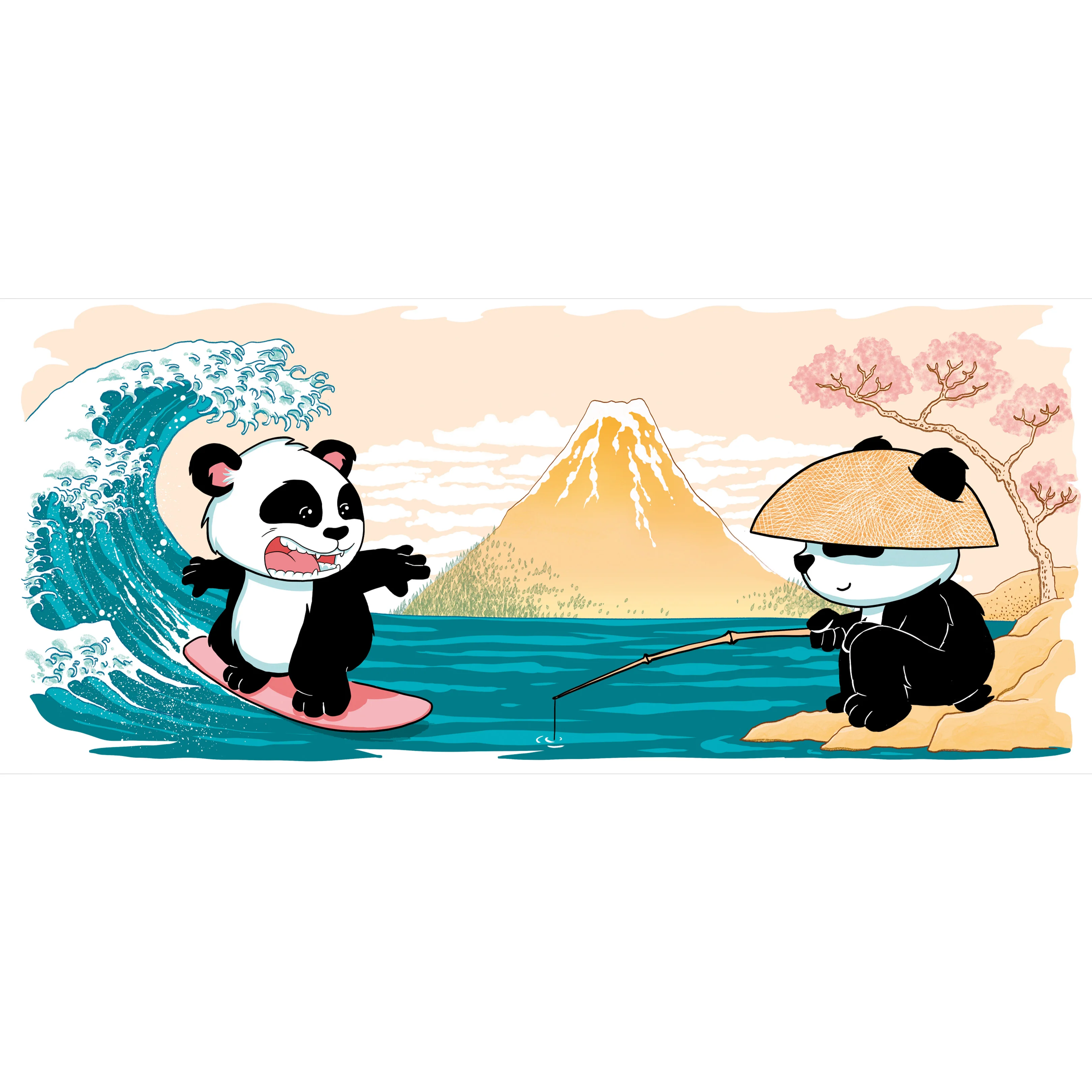 The Good Gift Surfing Panda Ceramic Coffee Tea Mug 11 Oz. - Image 3